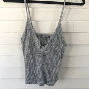 GREY CROPPED TANK TOP